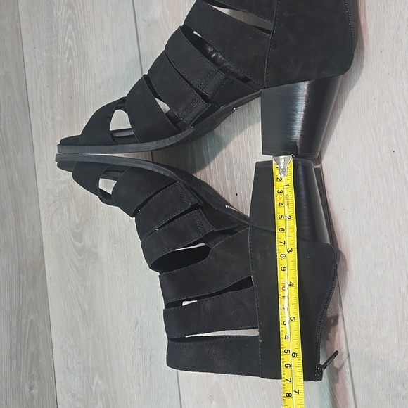 Vionic Women Harlow Black Suede Ankle Boots Open Toe Strappy Shoes Sz 10 - Picture 8 of 11